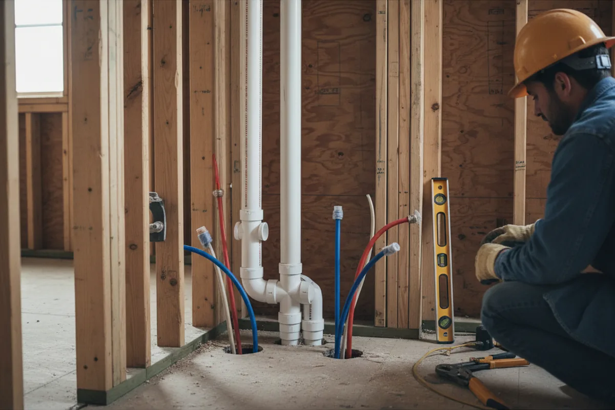 Drain and supply rough-in during Drain Cleaning in Vandalia